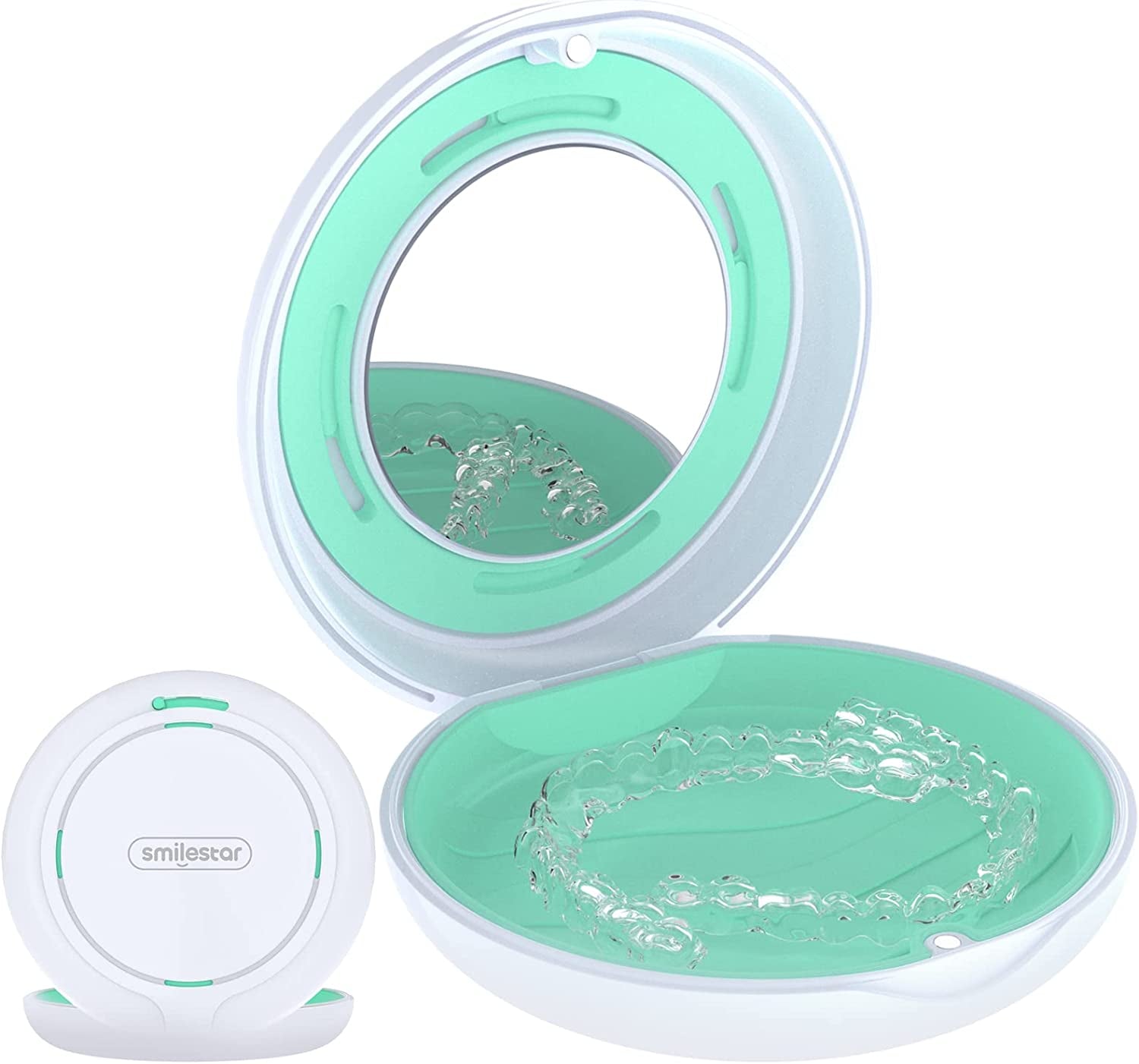 Slim Retainer Case with Mirror for Invisalign & Mouth Guards