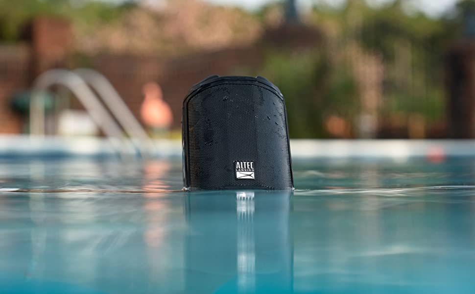 Altec Lansing HydraMotion Wireless Bluetooth Speaker with 360 Degree Sound, Portable IP67 Waterproof for Outdoors 12 Hour Playtime (Black)