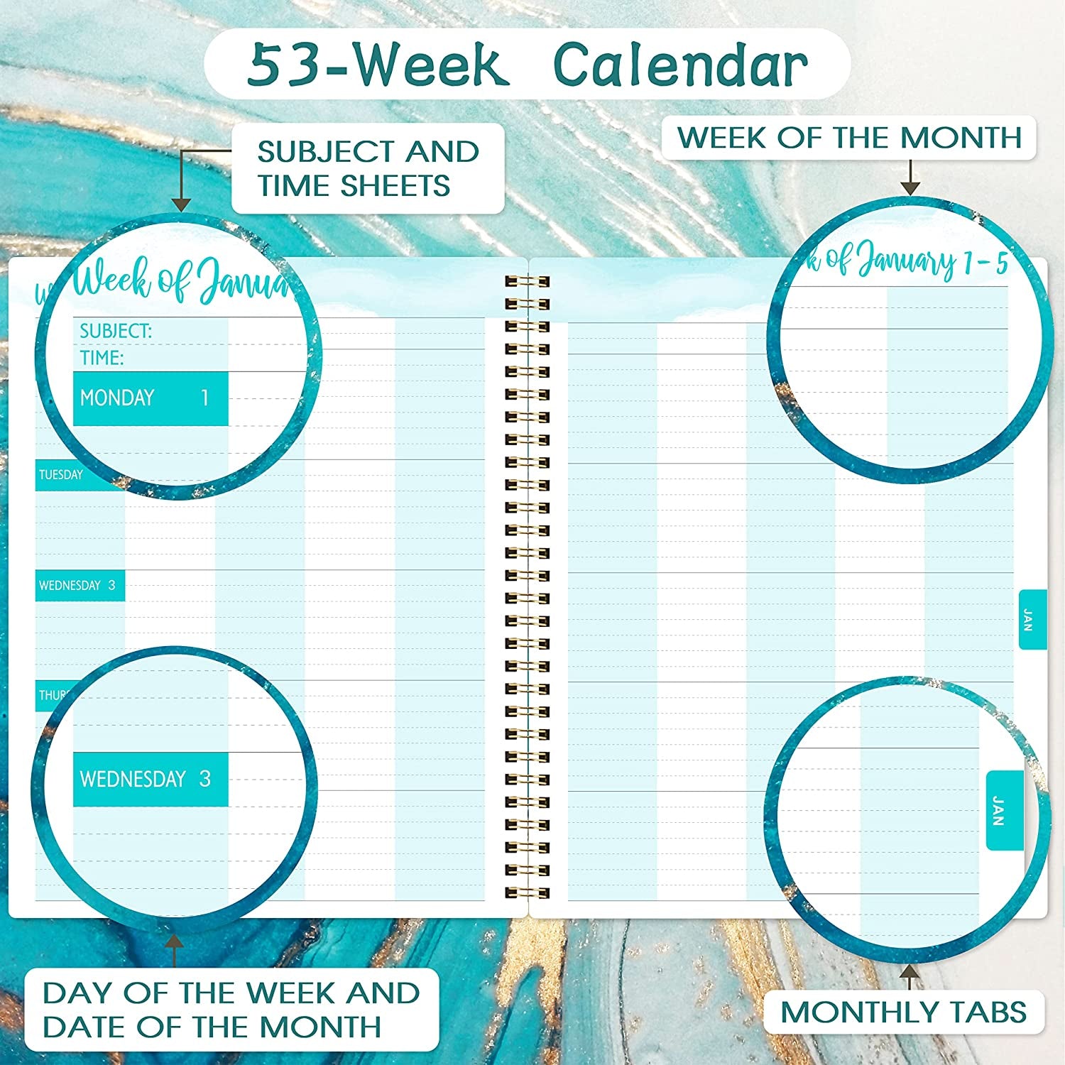 Teacher Planner 2023-2024 - July 2023-June 2024, Teacher Lesson Planner 2023-2024, 8'' × 10'', Lesson Planner Book for Teachers, Weekly Monthly Planner with Printed Monthly Tabs, Inspirational Quotes