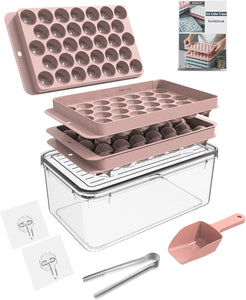 4-in-1 Ice Cube Tray Set with Lid, Scoop, Tongs, and Storage Bin