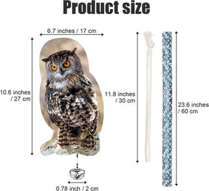 2 Pack Raster Owl Decoys - Bird Scarer for Garden, Patio, Windows 