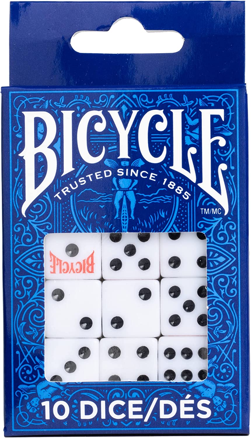 Bicycle Dice, 10 Count (Six Sided, 16 mm)