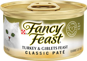 Purina Fancy Feast Grain Free Pate Wet Cat Food Variety Pack, Poultry & Beef Collection - (30) 3 Oz. Cans
