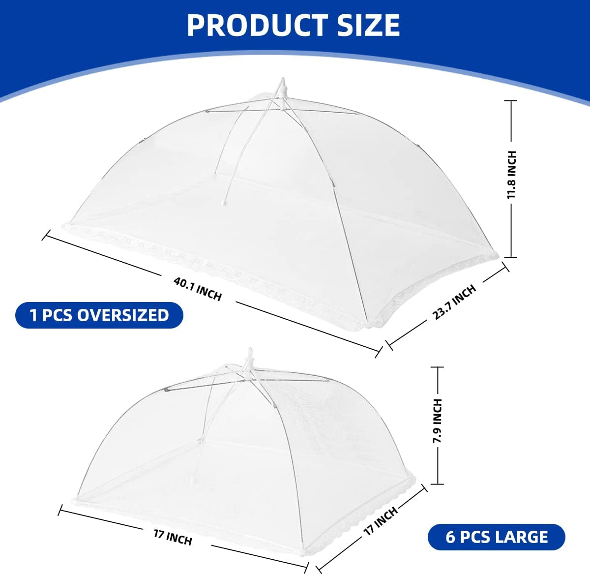 Outdoor Mesh Food Covers - 7 Pack, Large & Small Pop-Up Food Tents for Picnic