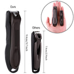 Nail Clippers with No Splash Storage Box, Curved Blade for Men & Women