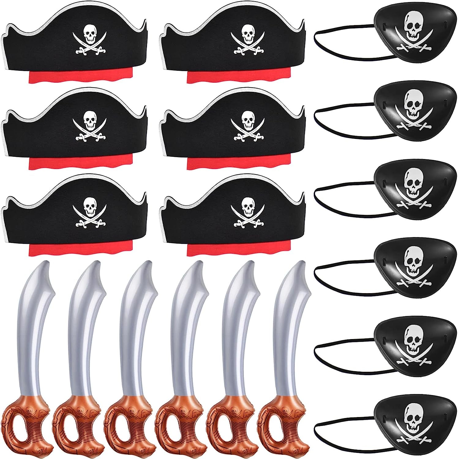 Pirate Hat Set - Pirate Party Favors for Kids Halloween Costume Masquerade