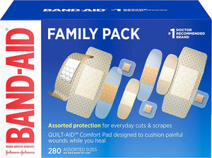 Band-Aid Family Variety Pack, Sheer & Clear, 280 Ct