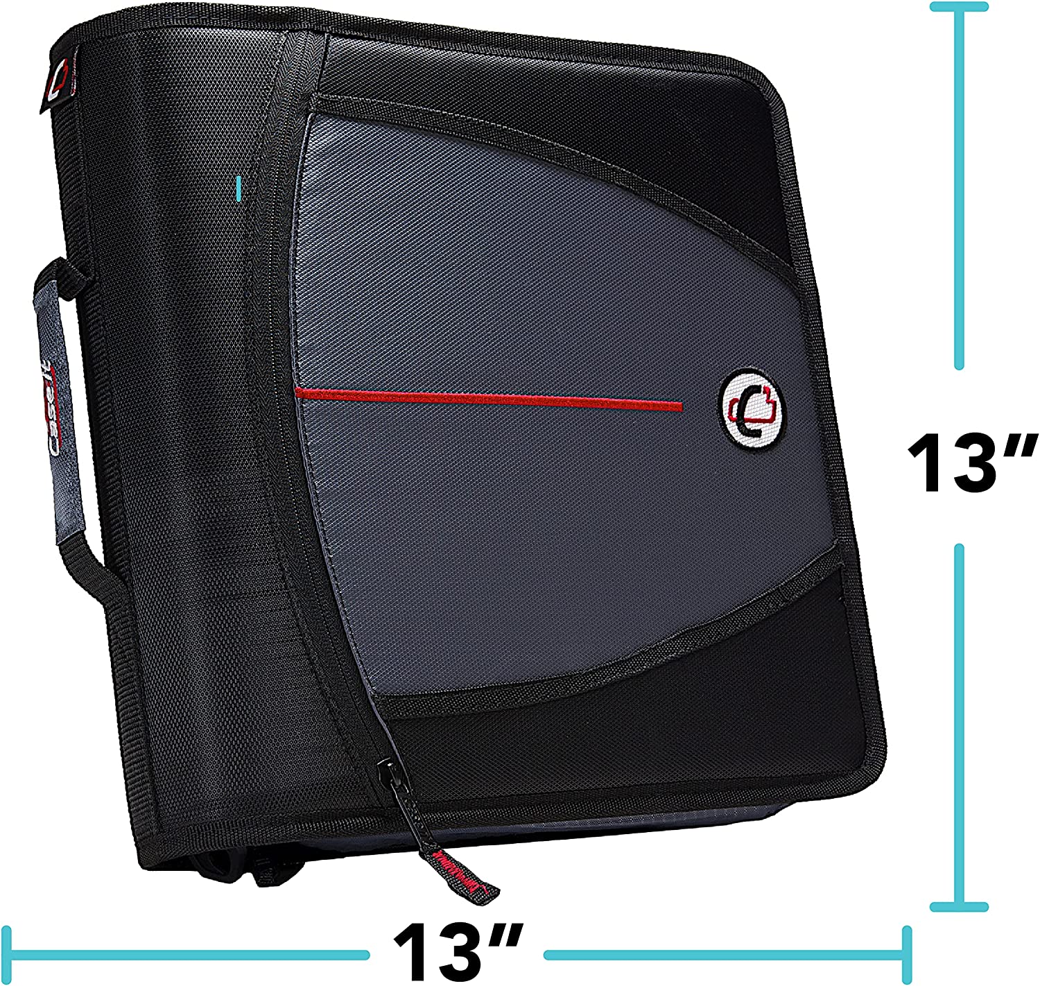 The Mighty Zip Tab Zipper Binder 3 Inch 5 Color Tab Expanding File Folder With Shoulder Strap D-146