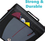 The Mighty Zip Tab Zipper Binder 3 Inch 5 Color Tab Expanding File Folder With Shoulder Strap D-146