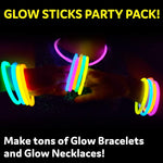 100-Pack Glow Sticks - 8" Glow in the Dark Party Favors for Neon Parties