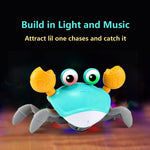Crawling Crab Baby Toy with Music and Lights - Obstacle Avoidance, Rechargeable