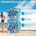 Inflatable Pool Floats Raft - Oversized Pool Raft and Float for Adults, Cooling Pool Float Contour Lounger with Headrest for Swimming Pool, Lake, Summer Party Float