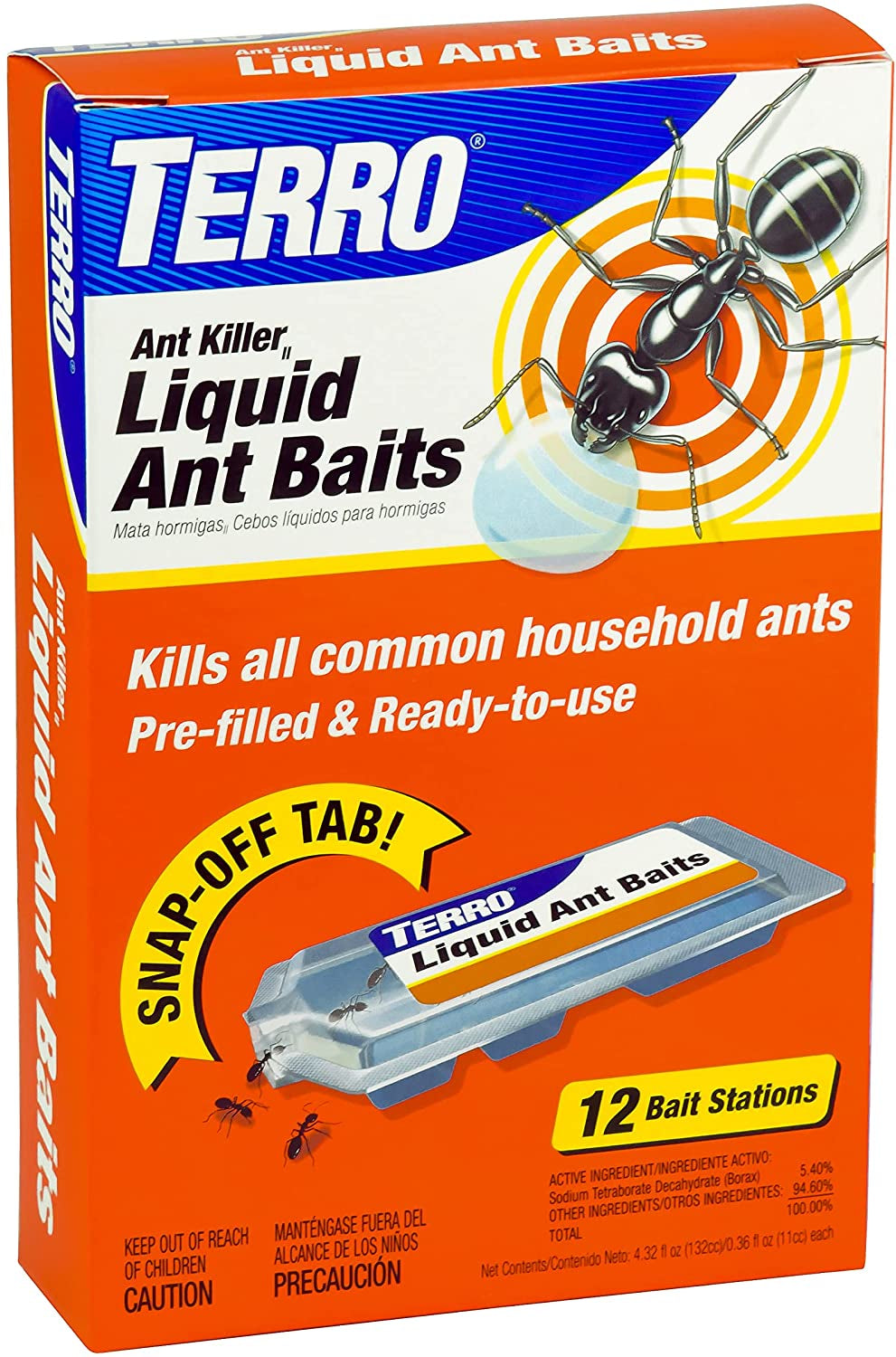 TERRO T300B Liquid Ant Bait Stations, 12-Count: Easy, Fast, and Effective Ant Control