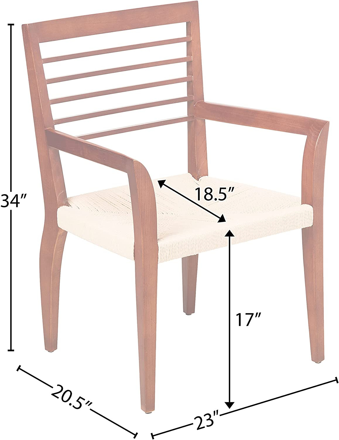 Rivet Woven Dining Chair - Brown Ash Legs & Paper-Rope Seat