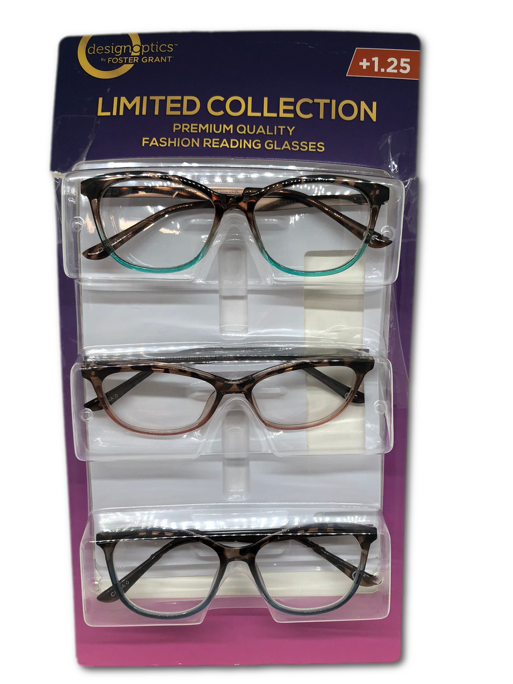 "As is" 3-pack Reading Glasses +1.25