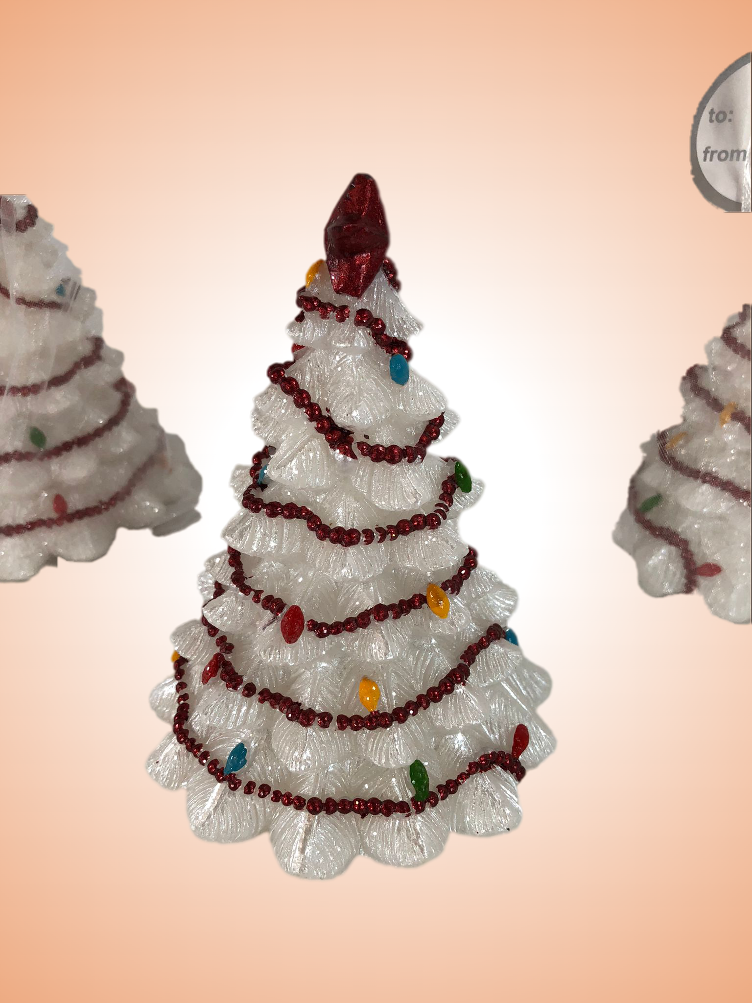 "As is" Candle Impressions Set of (3) 6" Trees w/ Organza Bags