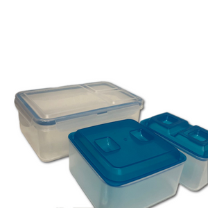 As is Expandable Lunch Piece Ultra Plus 3 Containers With Lids And 2 Ice Pieces