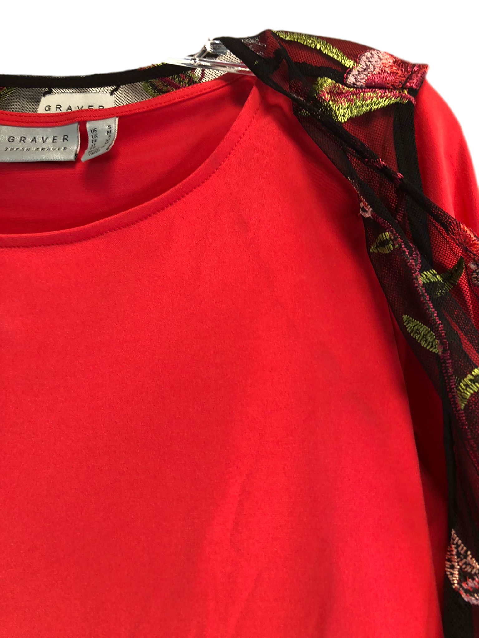 "As is" GRAVER Susan Graver Embroidered Mesh Vest & Liquid Knit Top
