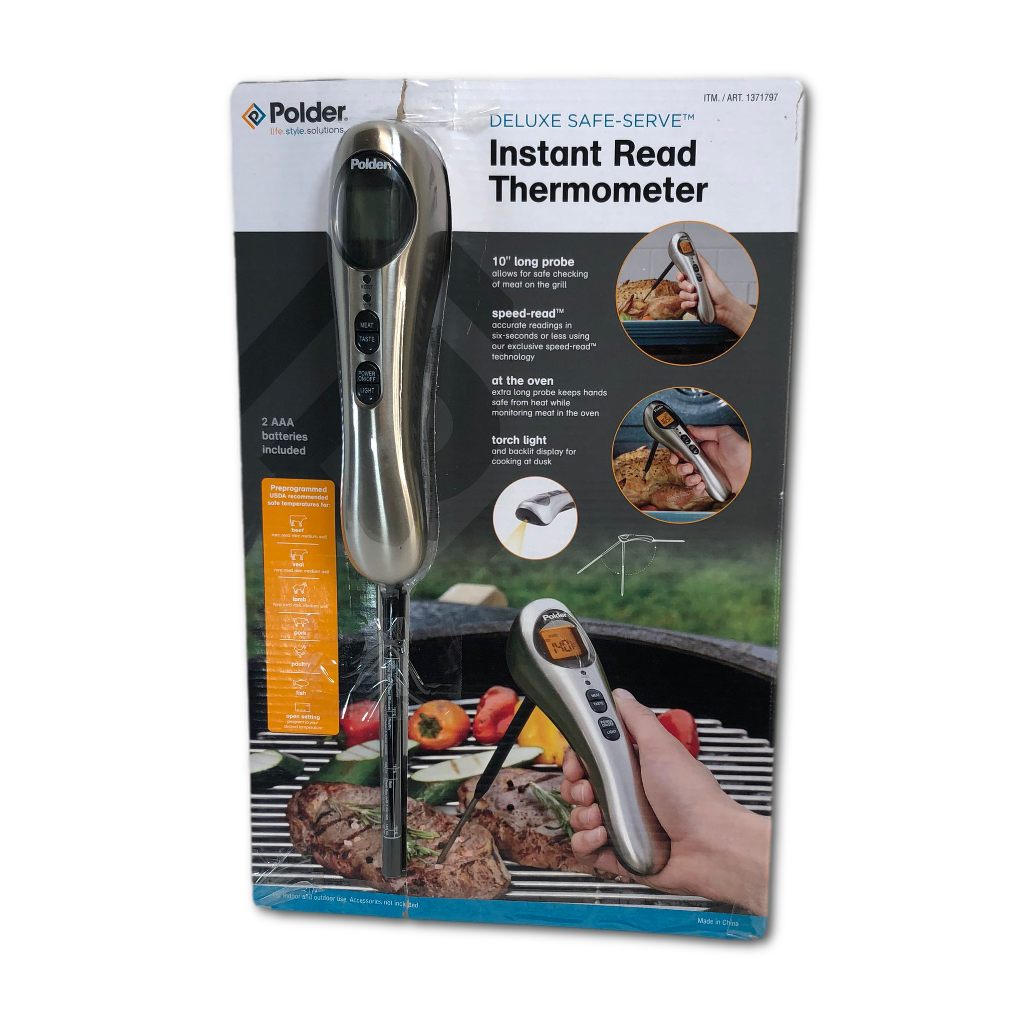 As is Polder Deluxe Safe-Serve Instant Read Thermometer