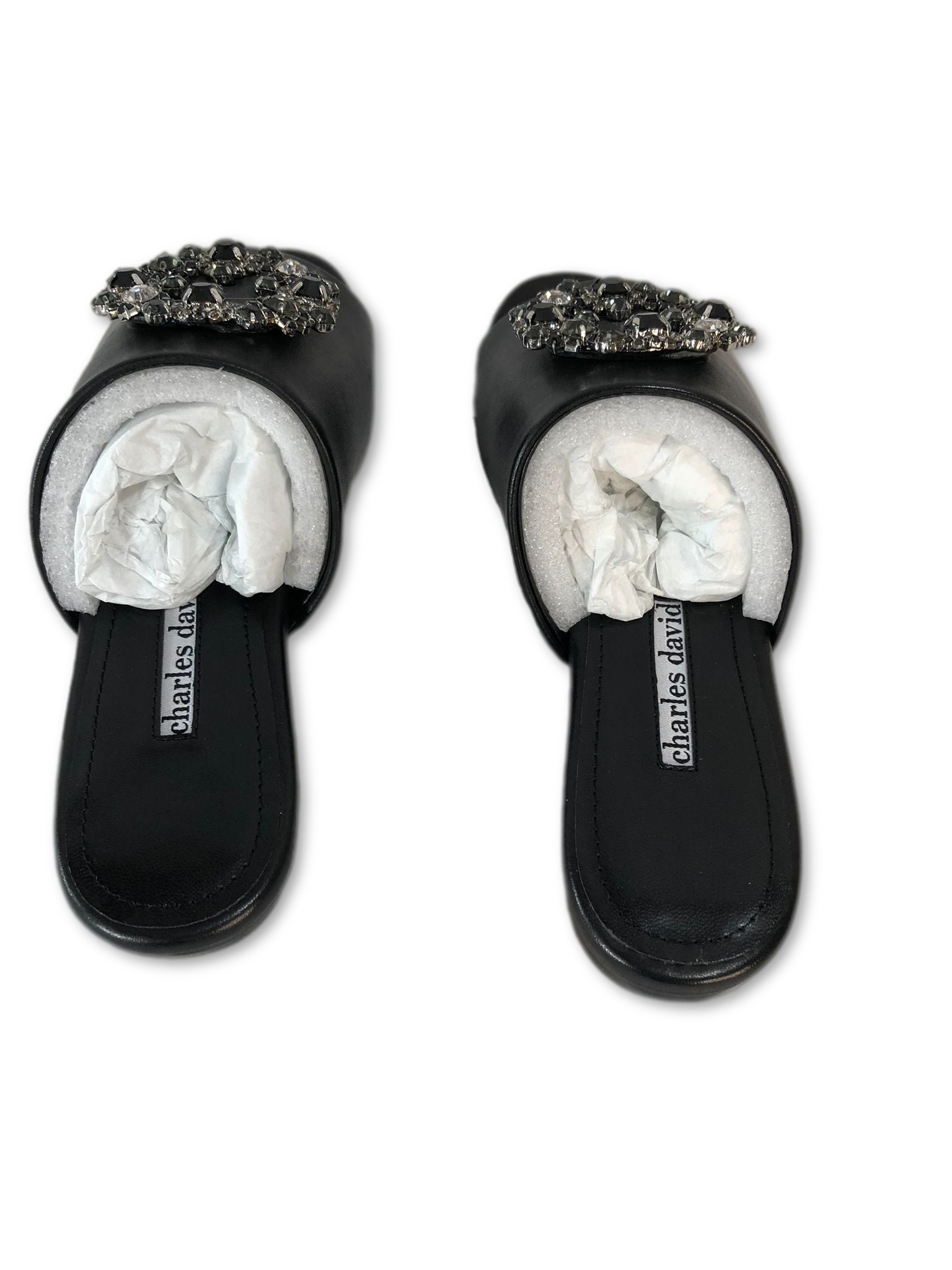 Charles David Soleil Jeweled Slide Sandals - 1/2" Heel 5M