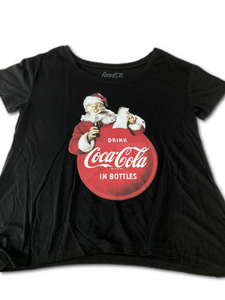 Coca Cola Women's Santa Top - Black color, Large Size