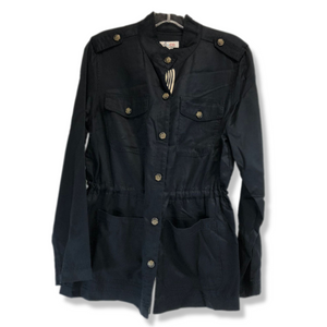 Denim & Co. Button-Front Utility Jacket with Twill Placket