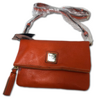Dooney & Bourke Saffiano Leather Crossbody Bag with Tassel, Orange