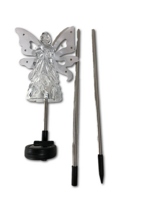 Exhart Acrylic Solar Garden Stake with LED Lights in Angel Design