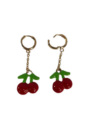 Golden Cherry Dangle Earrings for Women and Girls