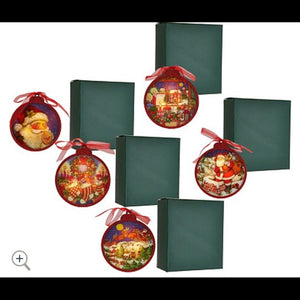 Set of 5 Illuminated Ornaments with Gift Boxes by Valerie
