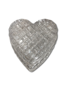 Illuminated Heart Shaped Faceted Glass Keepsake Jar by Valerie