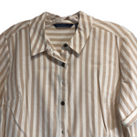 Isaac Mizrahi Live! TRUE DENIM Button Front Striped Shirt w/ Cuffs