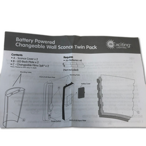 It's Exciting Lighting 2 pack Battery-Powered Wall Sconce Set
