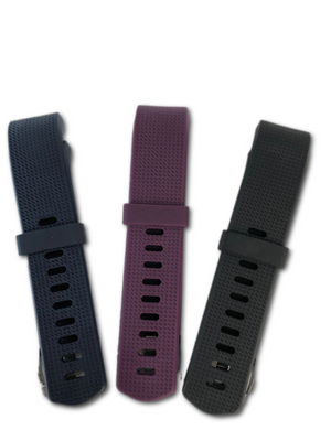 Keasy Bands Compatible with Fitbit Charge 2, Soft Adjustable Replacement Wristbands Strap for Charge 2, 3 Colors in 1 Pack