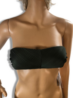 La Blanca Women's Standard Bandeau Hipster Bikini Swimsuit Top - Olive//Lets Duet  Size 2
