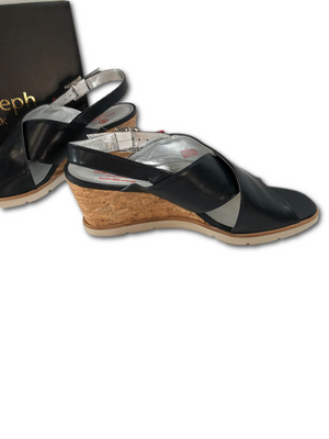 Marc Joseph New York Women's Leather Made in Brazil Criss Cross Wedge Sandal