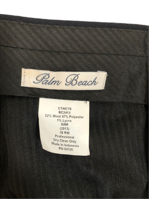 Palm Beach Men's Sam Flat Front Solid Navy Dress Pants