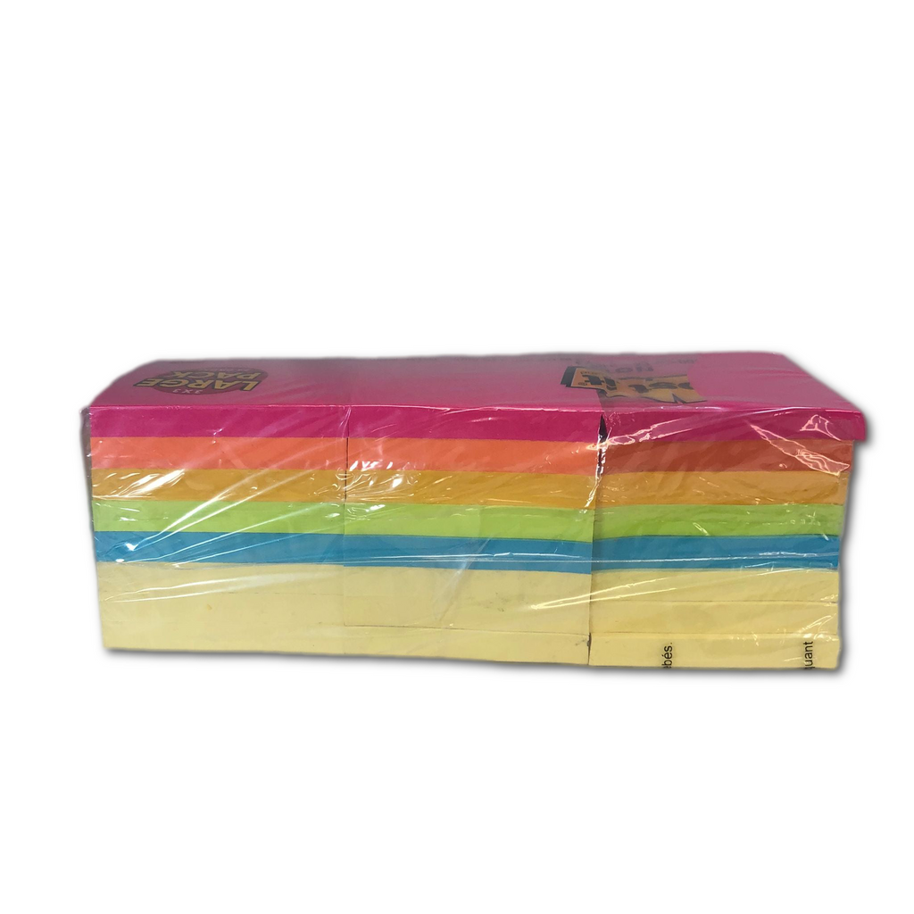 2400 Assorted Color Sticky Notes - 3" x 3" - 100% Recycled