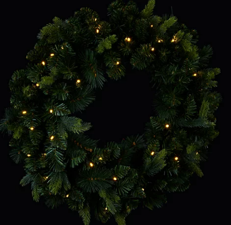 "As Is" Bethlehem Lights Prelit 24" Green Wreath