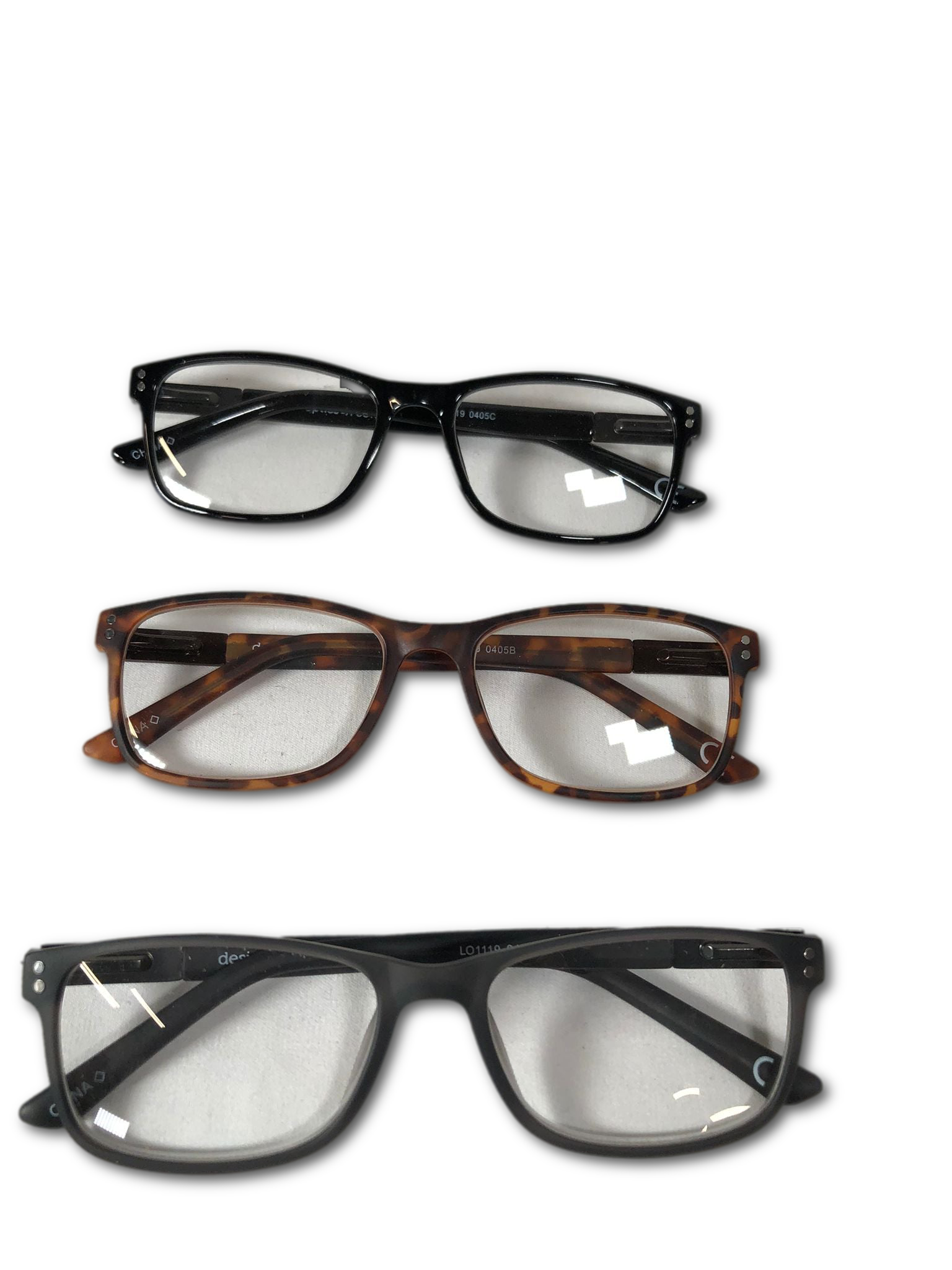Set of 3 DesignOptics Full Frame Reading Glasses +1.25