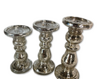 Set of 3 Graduated Mini Mercury Glass Pedestals by Valerie