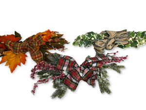 Set of 3 Seasonal Embellishments with Ribbon by Valerie