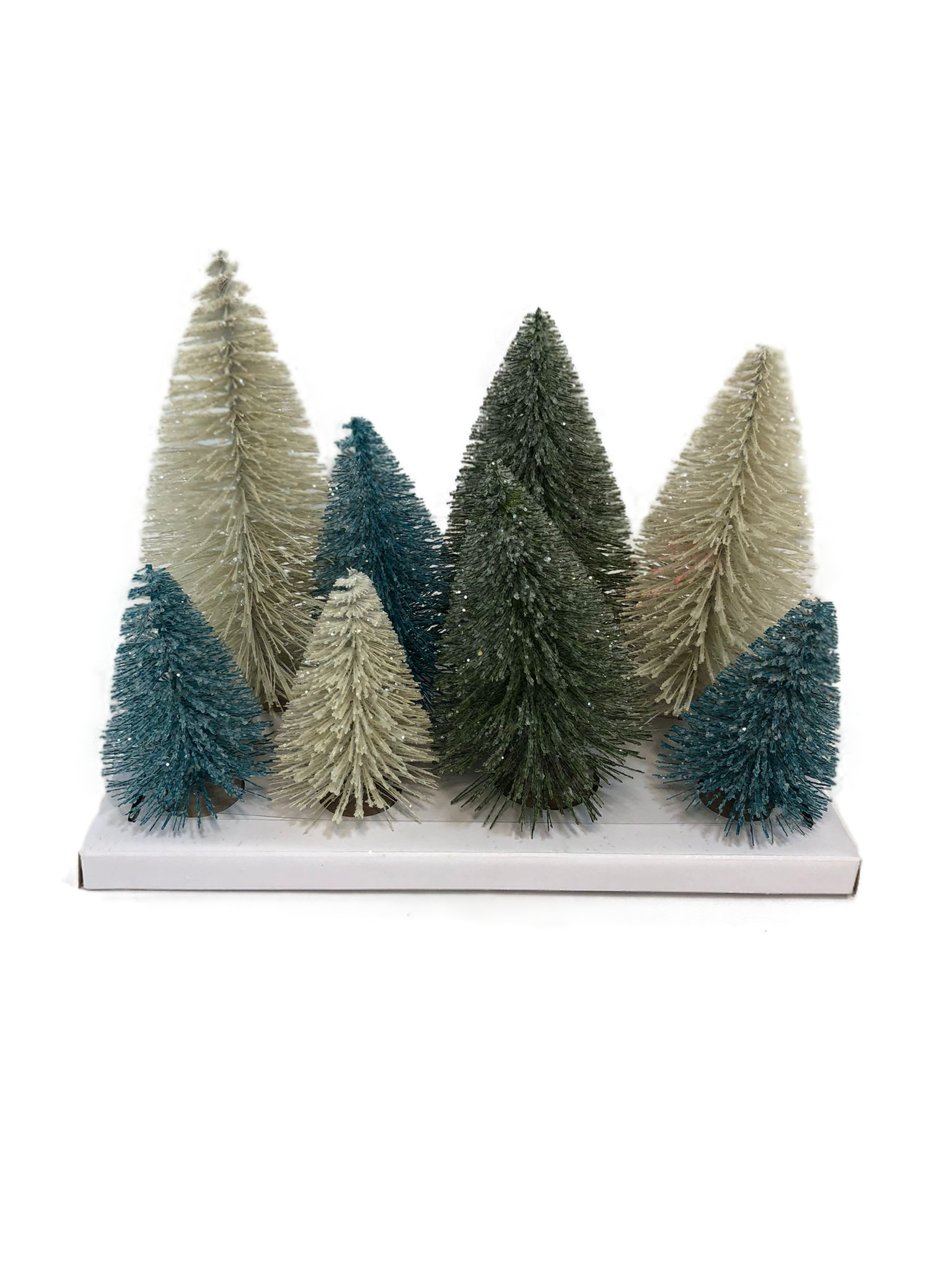 Set of 8 Assorted Size Bottlebrush Trees by Valerie