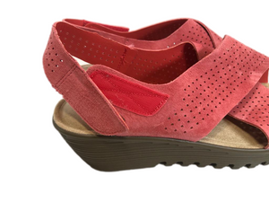 Skechers Perforated Suede Slingback Demi-Wedges