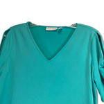 Susan Graver Liquid Knit Top with Twisted Split Sleeve Detail