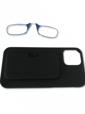 iPhone 12 Pro Slimline Case with Included Blue +2.00 Rectangular Reading Glasses