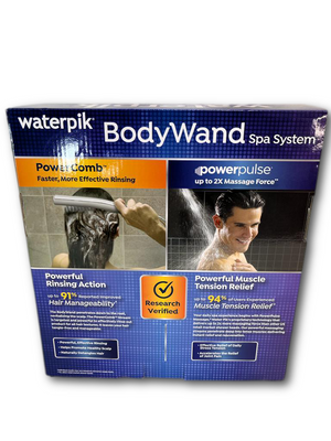 As is Waterpik Body Wand Spa Shower Head System with Anywhere Bracket