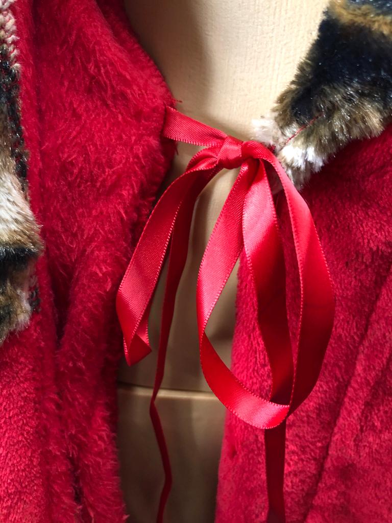 Dennis Basso Plush Robe with Leopard Faux Fur Trim and Gift Box