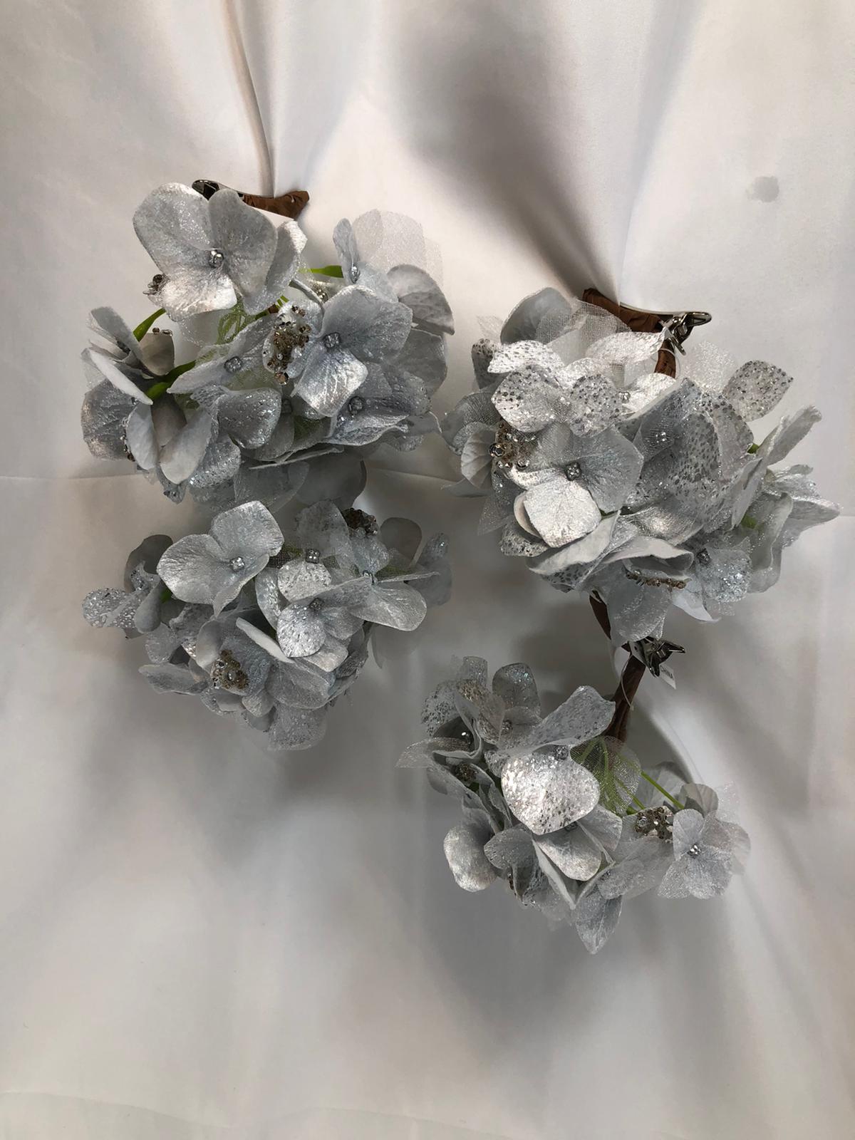 Set of 4 Glistening Hydrangea Clips by Valerie
