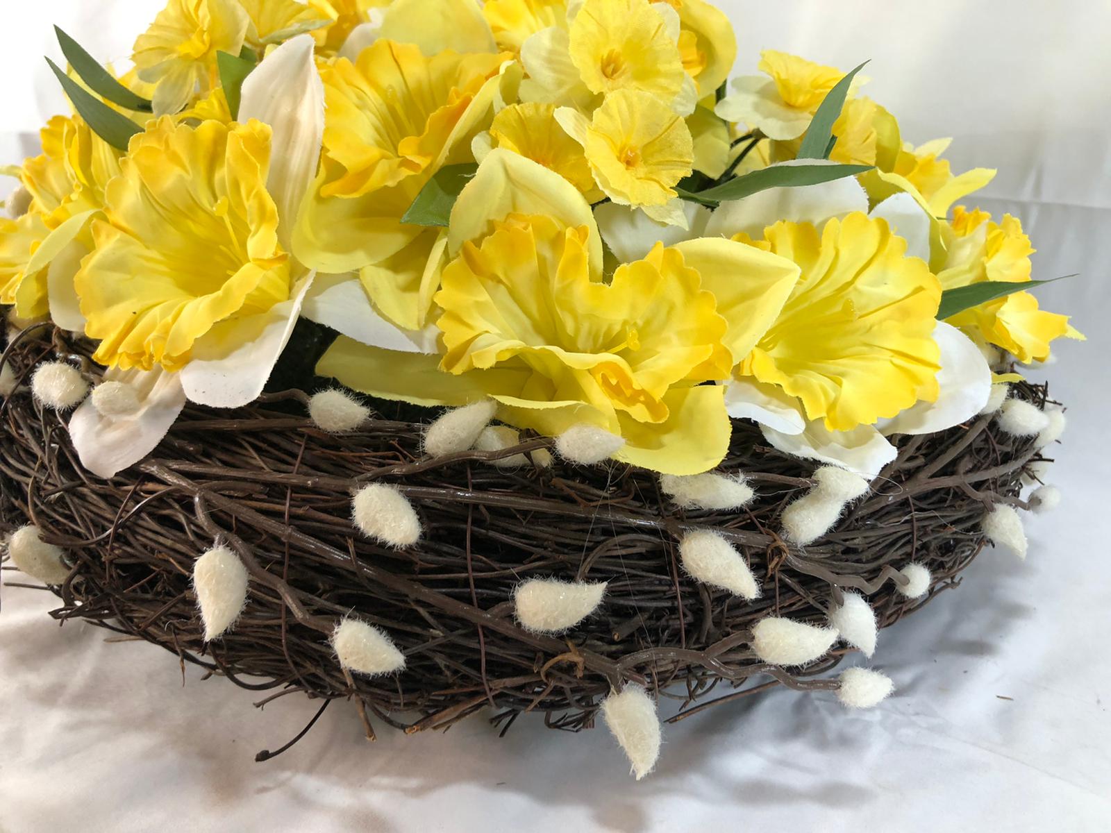 Martha Stewart Daffodil and Pussy Willow Nest Centerpiece